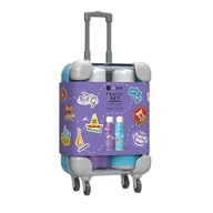 Mydła - HISKIN SET Travel Mini Walizka Mydło Do Rąk 75ml + Krem Do Rąk 75ml Fioletowa - miniaturka - grafika 1