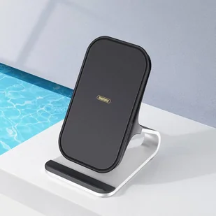 Remax bezprzewodowa ładowarka Qi 10W podstawka na telefon czarny (RP-W12 black) - Ładowarki do telefonów - miniaturka - grafika 2