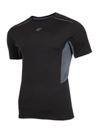 Koszulki sportowe męskie - 4F T-shirt funkcyjny w kolorze czarno-szarym - miniaturka - grafika 1