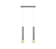 Lampy sufitowe - Żyrandol na lince TUBA 2xE27/60W/230V szary - miniaturka - grafika 1