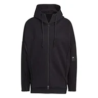 Bluzy damskie - adidas Damska bluza z kapturem W Mv Lo Fz Hd, czarna, XXL, czarny, XXL - miniaturka - grafika 1