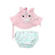 Pieluchy - Zoocchini Pieluszka Kąpielowa Z Czapką Jednorożec S - miniaturka - grafika 1