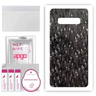 Szkła hartowane na telefon - Folia naklejka skórka strukturalna na TYŁ do Samsung Galaxy S10 Plus -  Carbon Pixel Czarny - apgo SKINS - miniaturka - grafika 1