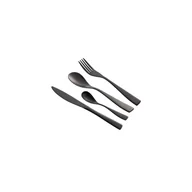 Zestawy sztućców - Zestaw sztućców 24 elementy dla 6 osób wielofunkcyjna wkładka ze stali nierdzewnej do domu nóż widelec łyżka kuchnia restauracja metaliczna czerń - miniaturka - grafika 1