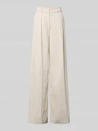 Spodnie damskie - Spodnie o kroju loose fit o szerokości z mieszanki wiskozy i lnu - miniaturka - grafika 1