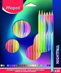 Kredki ołówkowe 24kol Nightfall trójkątne Maped 831702 - Przybory szkolne - miniaturka - grafika 1