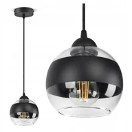 Lampy sufitowe - Lampa Wisząca Sufitowa Żyrandol Czarna Szklana Kula Black Belt EZ1 LED E27 - miniaturka - grafika 1