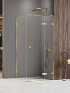 Kabiny prysznicowe - New Trendy Złota kabina prysznicowa prawa 80x90 EXK-6782 Avexa Gold Shine XR - miniaturka - grafika 1