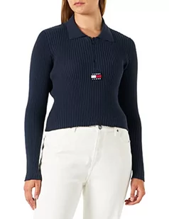 Tommy Hilfiger Damskie kardigany Tjw z zamkiem błyskawicznym na całej długości prążkowanej naszywki, granatowe, XL, Ciemna granatowa, XL - Swetry damskie - miniaturka - grafika 1