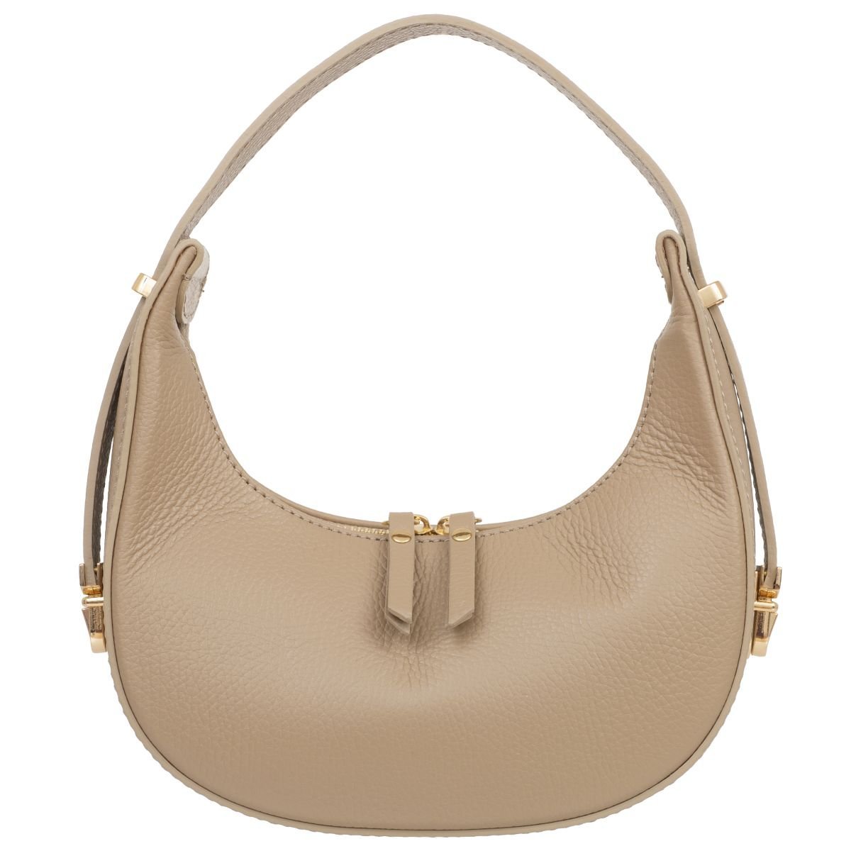 Mała Torebka Damska Skórzana Kaletnik Mezzaluna Beżowa