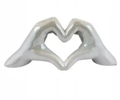 Figurki dekoracyjne - FIGURKA CERAMICZNA DŁONIE BIAŁE PERŁOWE - miniaturka - grafika 1