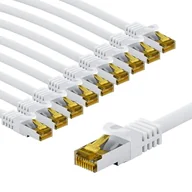 Kable miedziane - goobay 66087 CAT7 kabel sieciowy w zestawie 10 szt./kabel krosowy ekranowany S/FTP/CU Ethernet, PiMF, LSZH/Cat 7 kabel 10 Gbits/biały / 10 x 5 m - miniaturka - grafika 1