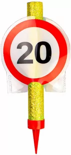 Fontanna tortowa Znak zakazu liczba 20 - 12 cm - 1 szt. - Urodziny dla dorosłych - miniaturka - grafika 1