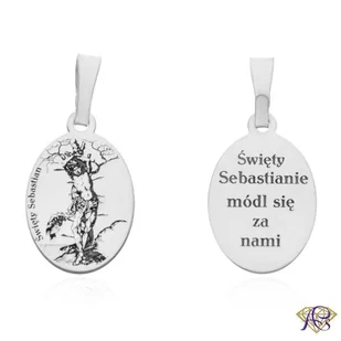Srebrny medalik Ag 925 rodowany Św. Sebastian MDC075R - Wisiorki - miniaturka - grafika 1