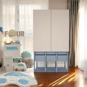 Szafy i szafki dla dzieci - Szafa Tweens beżowo niebieska - miniaturka - grafika 1