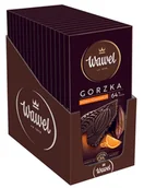 Czekolada - Karton Czekolada Gorzka Premium 64% ze skórką pomarańczy Wawel 90g 16 sztuk - miniaturka - grafika 1