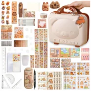 WYPRAWKA SZKOLNA KAPIBARA Zestaw Szkolny w walizce +149el piórnik akcesoria