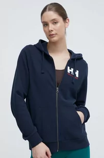 Helly Hansen bluza bawełniana damska kolor granatowy z kapturem melanżowa 34461 - Bluzy damskie - miniaturka - grafika 1