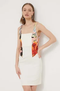 Desigual sukienka MARBELLA LACROIX kolor beżowy mini dopasowana 24SWVW75 - Sukienki - miniaturka - grafika 1