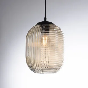 Paul Neuhaus Lampa wisząca art deco czarna z bursztynowym szkłem - Chris - Lampy sufitowe - miniaturka - grafika 5