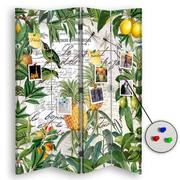 Parawany - Parawan pokojowy FEEBY, Tropikalne owoce 4, Dwustronny PIN 145x170cm 4-częściowy - miniaturka - grafika 1