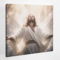 Ikony i obrazy sakralne - Ilustracja Jezusa Chrystusa - obraz polycanvas, 60x60 - miniaturka - grafika 1