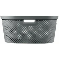 Kosze na bieliznę - Curver Kosz na pranie do magla Infinity 40L ciemno-szary Recycled 245675 - miniaturka - grafika 1