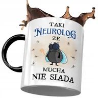 Kubki - Kubek Czarny Dla Neurologa że Mucha nie Siada z Nadrukiem ze Zdjęciem + Opakowanie na prezent (wzór 02) - miniaturka - grafika 1