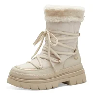 Kozaki damskie - Marco Tozzi Damskie buty Bootie Laced 2-26288-43, modne kozaki, Cream Comb, 38 EU, Cream Comb, 38 EU - miniaturka - grafika 1