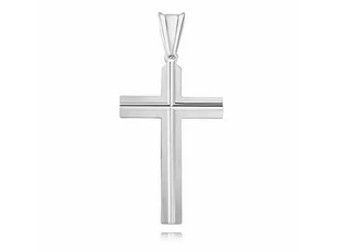 Valerio.pl Srebrny krzyżyk krzyż diamentowany srebro 925 KD006 KD006 - Biżuteria religijna - miniaturka - grafika 1
