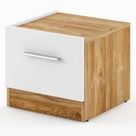 Szafki nocne - Stolik nocny DENTO DT-03 biały / dąb stirling - miniaturka - grafika 1