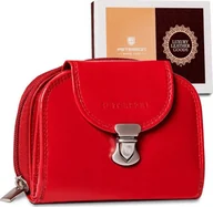 Portfele - Peterson Skórzany portfel damski na zamek i klapkę Peterson - miniaturka - grafika 1