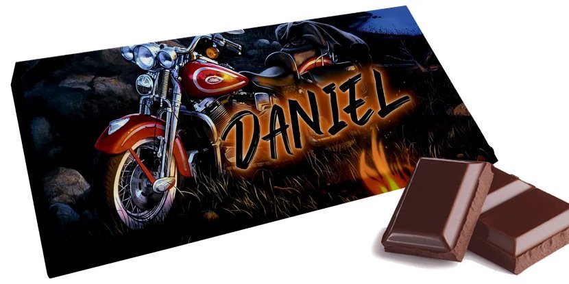 Czekolada HARLEY CROSS MOTOCYKL Słodki prezent Twoje imię Personalizowana