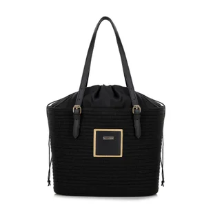 Damski koszyk z domieszką bawełny czarny - Torebki damskie Damski koszyk z domieszką bawełny czarny - Torebki damskie - miniaturka - grafika 1