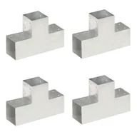 Akcesoria do ogrodzeń - vidaXL Łączniki do słupków w kształcie T, 4 szt., metalowe, 101x101 mm - miniaturka - grafika 1