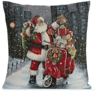 Pozostałe akcesoria świąteczne - Poszewka dekoracyjna 4545 cm świąteczna scena wioski i Mikołaj - miniaturka - grafika 1