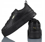 Buty sportowe damskie - Buty Skórzane Czarne Sport Damskie Puma Mayze Classic Wn's 384209 02 R-36 - miniaturka - grafika 1