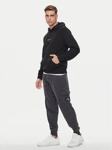 Calvin Klein Jeans Joggery J30J325663 Szary Regular Fit - Spodnie męskie - miniaturka - grafika 1