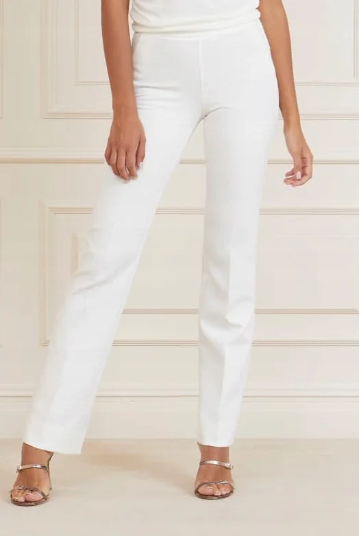 GUESS ELEGANCKIE BIAŁE SPODNIE PROSTE Z WYSOKIM STANEM 38 12CA