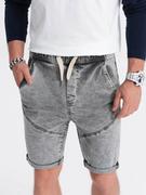 Krótkie spodenki męskie jeansowe - szare V4 W361