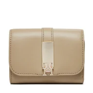 Portfele - Mały Portfel Damski Tommy Hilfiger Th Heritage Med AW0AW16579 Beżowy - miniaturka - grafika 1