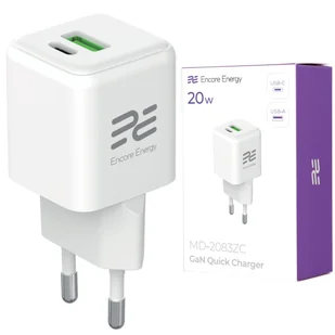 Nowa ładowarka sieciowa GaN 20W USB-A USB-C QC PD Encore Energy MD-2083ZC - Ładowarki do telefonów - miniaturka - grafika 1