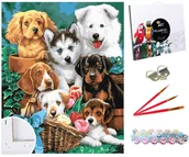 Malowanie po numerach - Zestaw do malowania po numerach, 40x50 cm, psie przedszkole - miniaturka - grafika 1