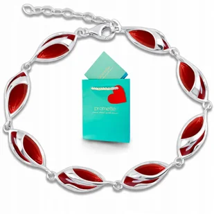 Srebrna bransoletka z koralem damska koral czerwony rodowana srebro 925 - Bransoletki Srebrna bransoletka z koralem damska koral czerwony rodowana srebro 925 - Bransoletki - miniaturka - grafika 1