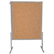 Tablice i flipcharty - Tablica moderacyjna dwustronna korkowa, rama aluminiowa Prestige, 120x150 cm - miniaturka - grafika 1
