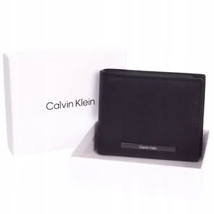 Calvin klein bezpieczny portfel męski modern bar bifold 6cc w/bill czarny - Portfele - miniaturka - grafika 1