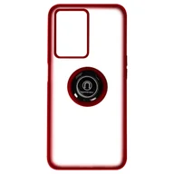 Etui i futerały do telefonów - Oppo A77 / A57 / A57s Etui Bi-materiał Metaliczny pierścień Stojak wideo Czerwony - miniaturka - grafika 1