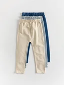 Spodenki dla niemowląt - Reserved - Bawełniane legginsy 3 pack - granatowy - miniaturka - grafika 1