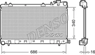 Chłodnica, układ chłodzenia silnika Denso DRM36017 - Układ chłodzenia - akcesoria - miniaturka - grafika 1