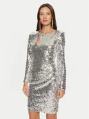 Sukienki - Rinascimento Sukienka koktajlowa CFC0019792002 Srebrny Slim Fit - miniaturka - grafika 1